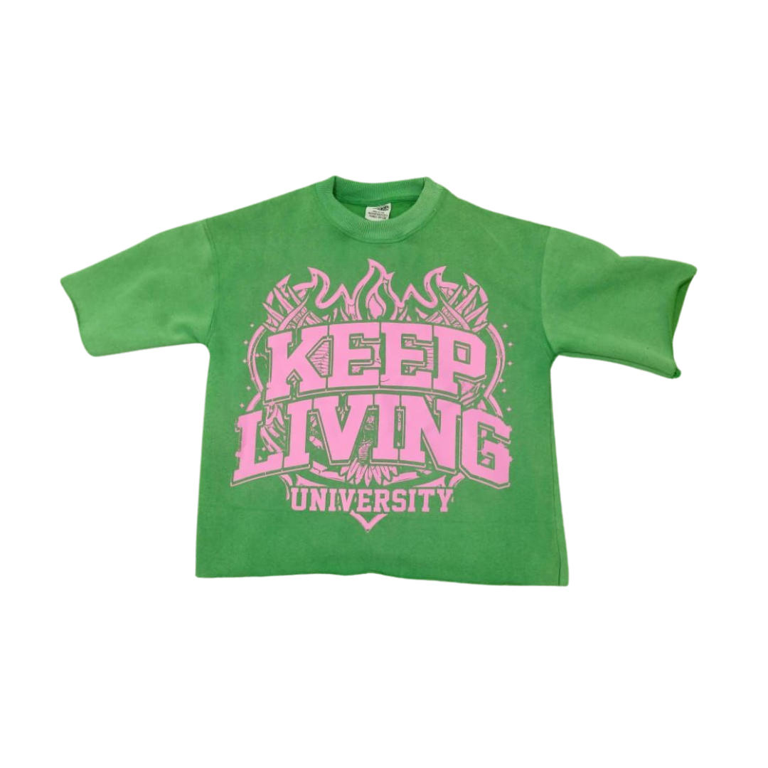 Flame University Shirt (Green/Pink)