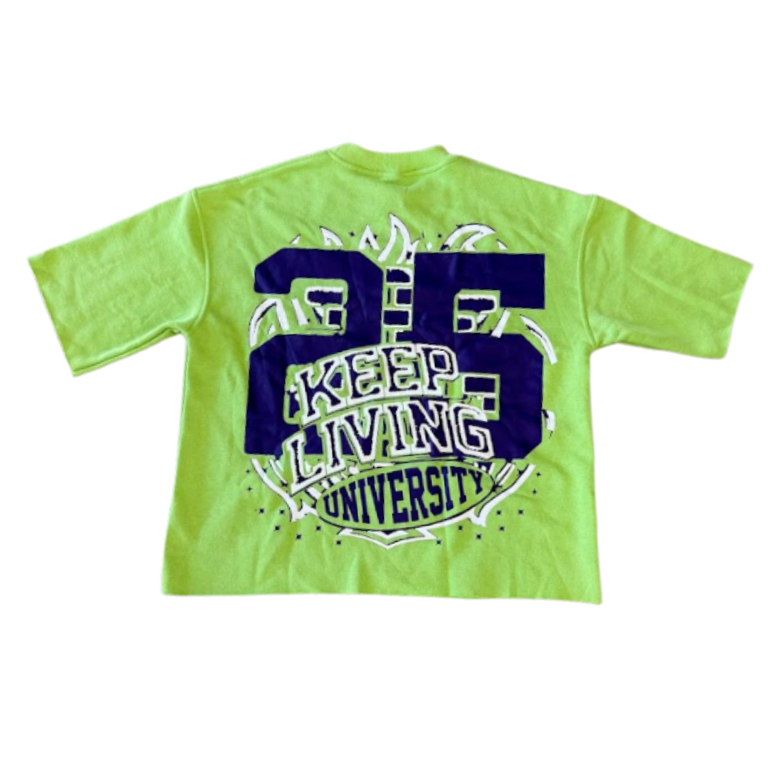 Flame University Top (Green/Purple)