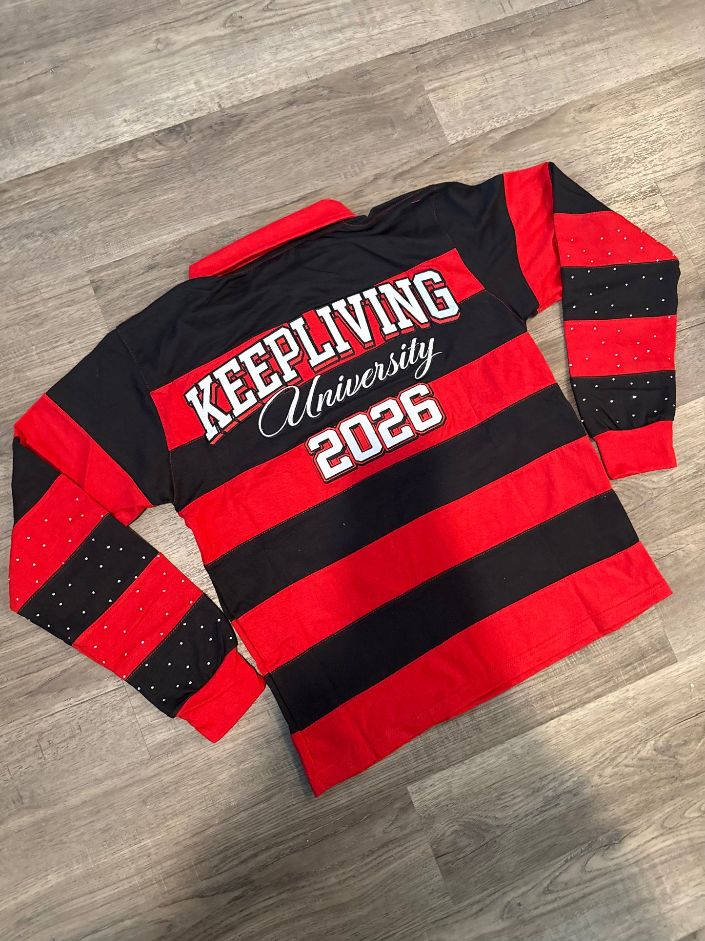 KL University “I ❤️ Living” Rugby Polos (Black)