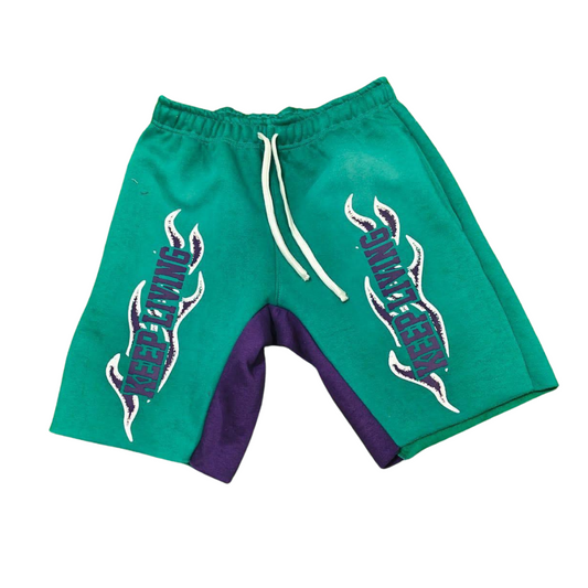 Flame University Shorts (Turqoise/Purple)