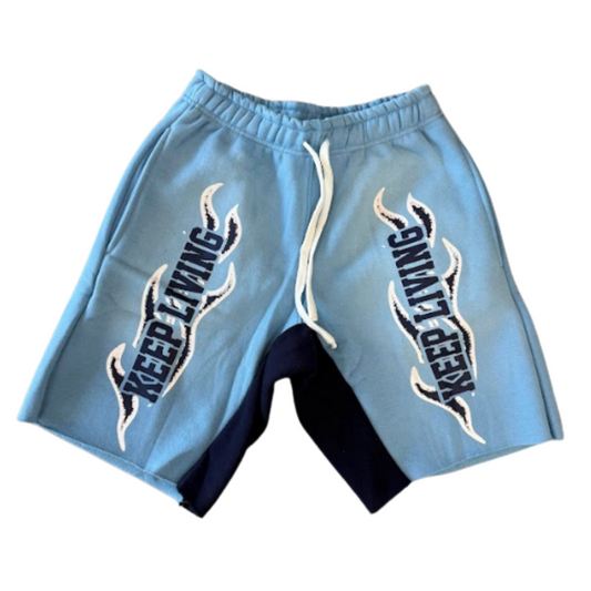 Flame University Shorts (Sky Blue/Navy)