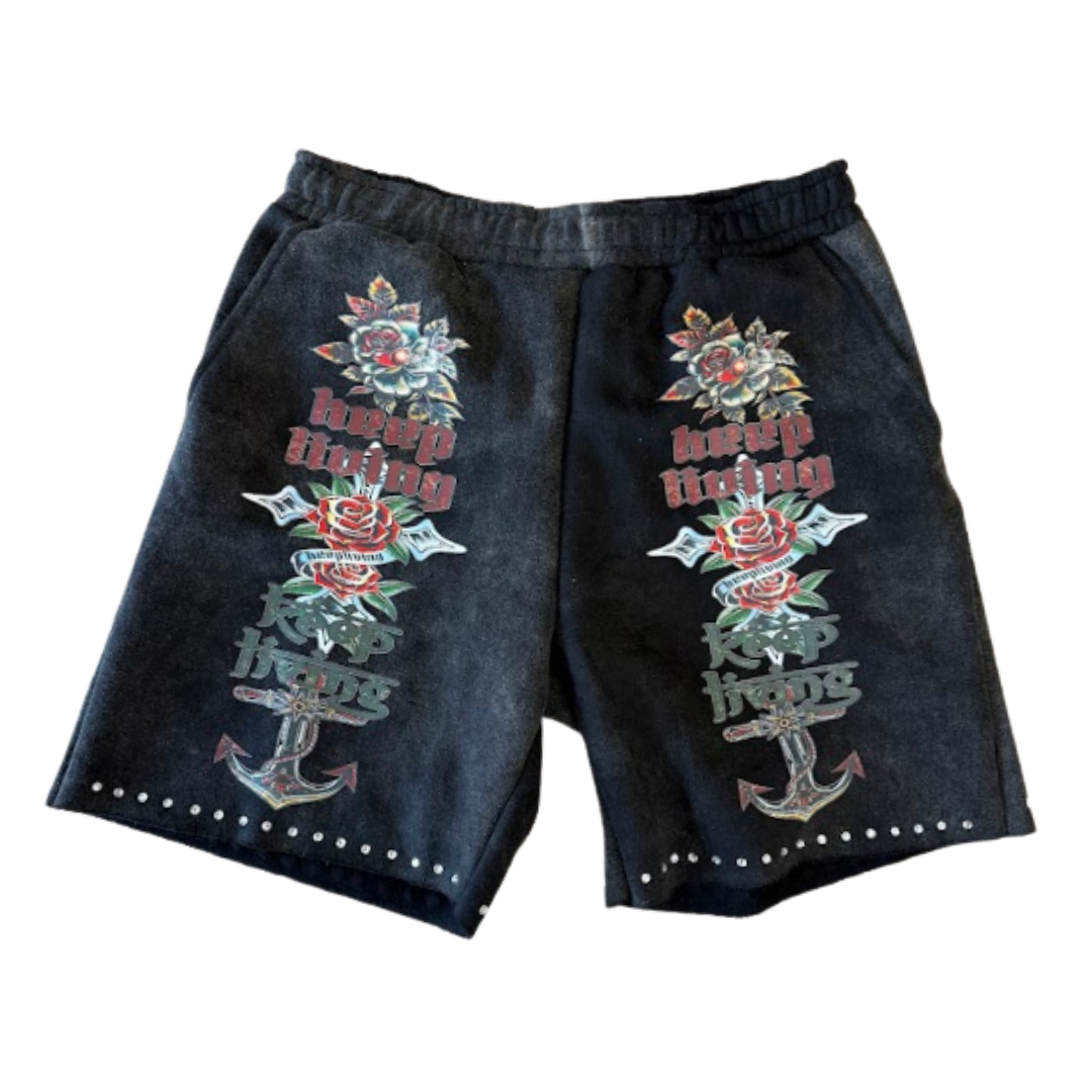 Living Rose 🥀 Shorts (Black)
