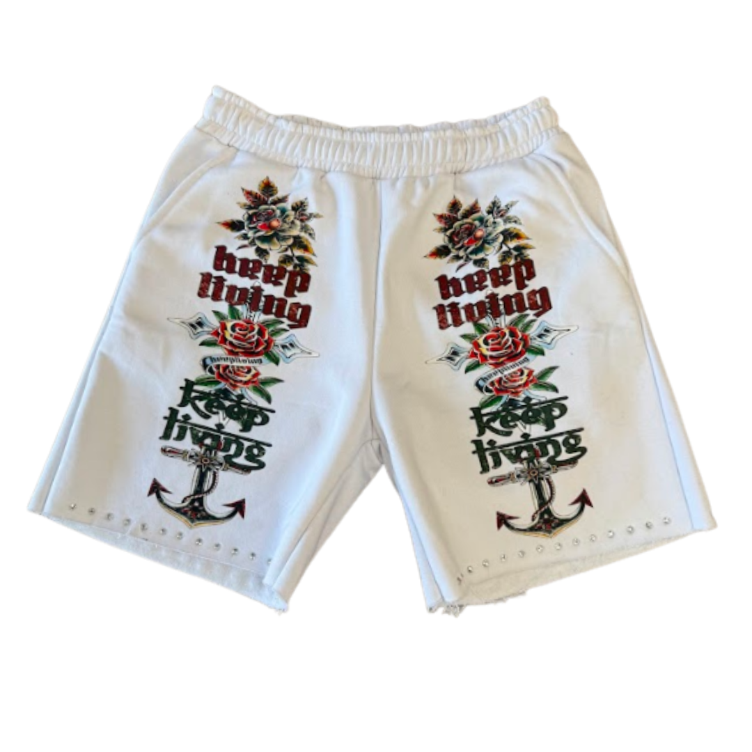 Living Rose 🥀 Shorts (White)