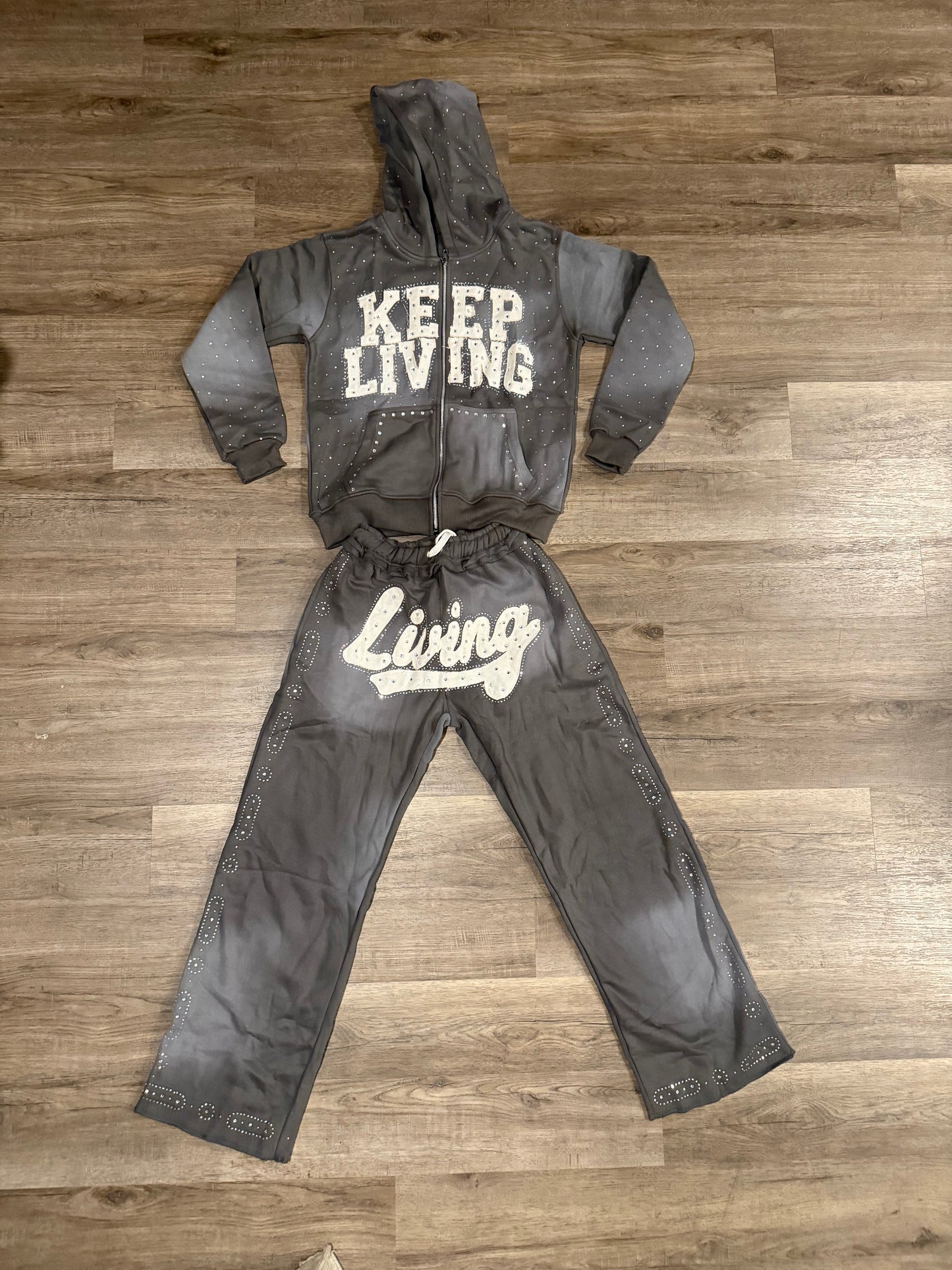 Oversize Grey Keep Shining Set (Unisex)