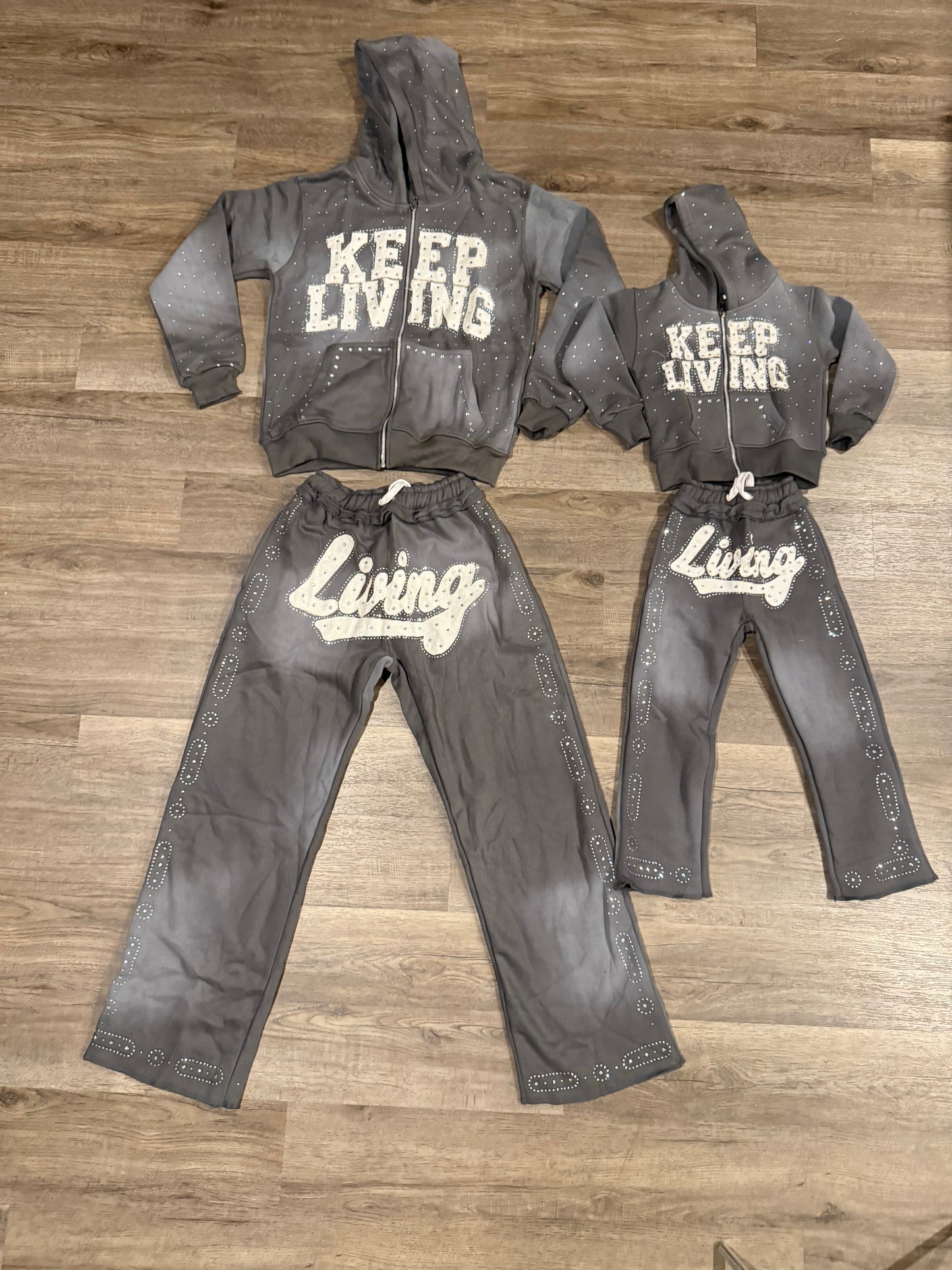 Oversize Grey Keep Shining Set (Unisex)