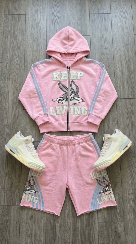 Kids KeepLiving Bugs Living Tracksuit (Pink)