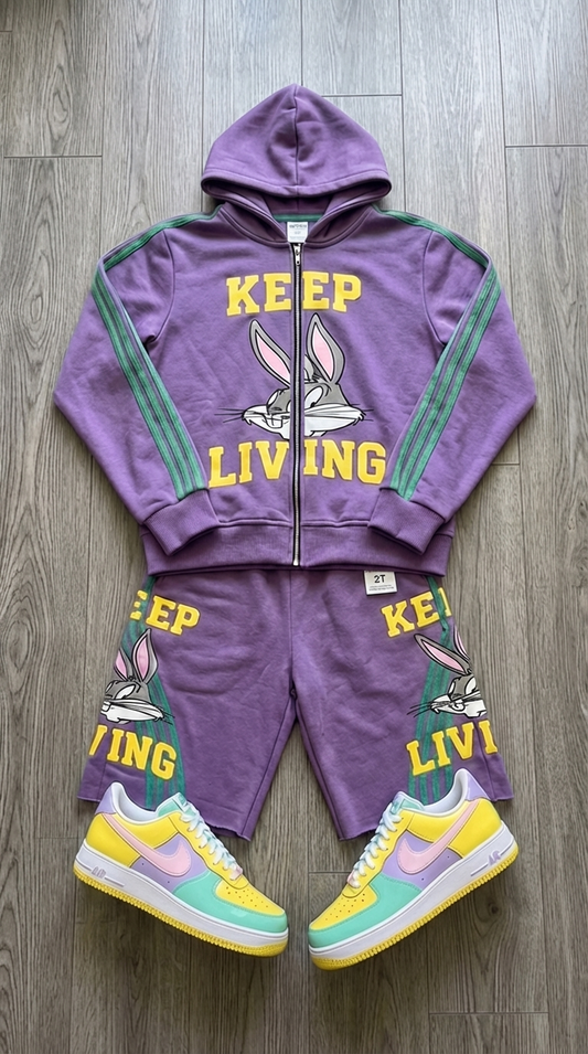 Kids KeepLiving Bugs Living Tracksuit (Purple)